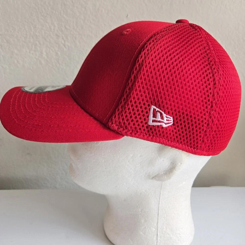New Era 39Thirty Blank Stretch Cotton Scarlet Red Hat Cap Small/Medium NE1000‎
